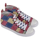 Model Mosaic Wallpaper Texture Women s Mid-Top Canvas Sneakers View3