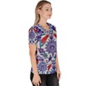 Art Artistic Ceramic Colorful Women s V-Neck Scrub Top View3