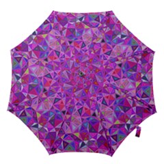 Pink Triangle Background Abstract Hook Handle Umbrellas (large) by Pakrebo
