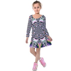 Pattern Abstract Background Art Kids  Long Sleeve Velvet Dress by Pakrebo