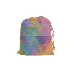 Triangle Pattern Mosaic Shape Drawstring Pouch (medium) by Pakrebo