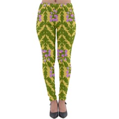 Texture Heather Nature Lightweight Velour Leggings by Pakrebo