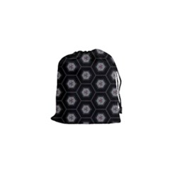 Geometric Pattern - Black Drawstring Pouch (xs) by WensdaiAmbrose