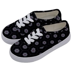 Geometric Pattern - Black Kids  Classic Low Top Sneakers by WensdaiAmbrose