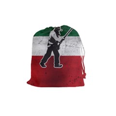 Flag Patriote Quebec Patriot Red Green White Grunge Vieux Patriot Henri Julien Drawstring Pouch (medium) by Quebec