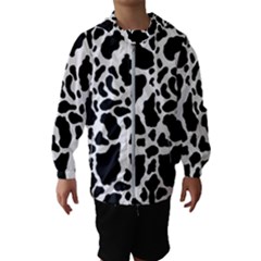 Black On White Cow Skin Hooded Windbreaker (kids) by LoolyElzayat