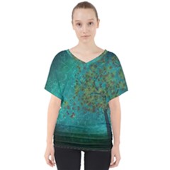 Tree In The Wind V-neck Dolman Drape Top by WensdaiAmbrose