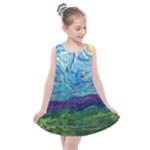 A Very Very Starry Night Kids  Summer Dress