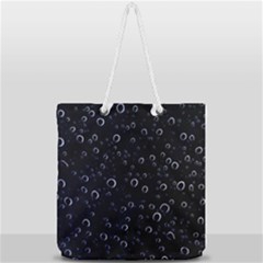 Blued Dark Bubbles Print Full Print Rope Handle Tote (large) by dflcprintsclothing
