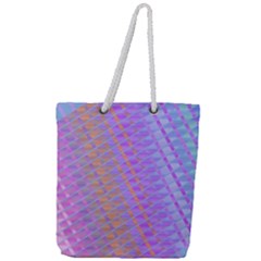 Diagonal Line Design Art Full Print Rope Handle Tote (large) by LoolyElzayat