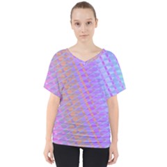 Diagonal Line Design Art V-neck Dolman Drape Top by LoolyElzayat