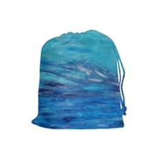 Into The Chill  Drawstring Pouch (large) by arwwearableart