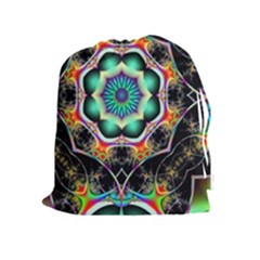 Fractal Chaos Symmetry Psychedelic Drawstring Pouch (xl) by Pakrebo
