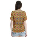 Background Image Tile Pattern V-Neck Flutter Sleeve Top View2