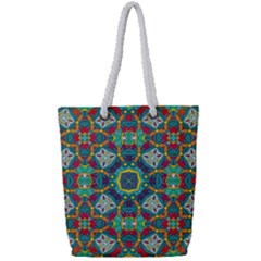 Farbenpracht Kaleidoscope Art Full Print Rope Handle Tote (small) by Pakrebo