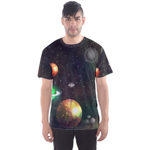 Galactic Men s Sports Mesh Tee by WensdaiAmbrose