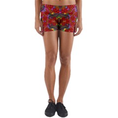Mandala Fractal Graphic Design Yoga Shorts by Pakrebo