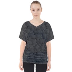 Hypnotic Black And White V-neck Dolman Drape Top by retrotoomoderndesigns