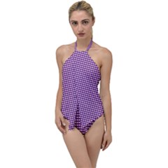 Purple Gingham Go With The Flow One Piece Swimsuit by retrotoomoderndesigns