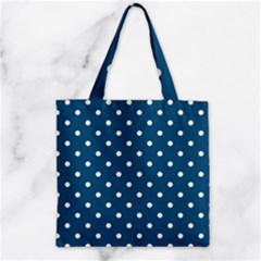 Turquoise Polka Dot Zipper Grocery Tote Bag by retrotoomoderndesigns