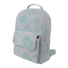 Pastel Green Hearts Flap Pocket Backpack (large) by retrotoomoderndesigns
