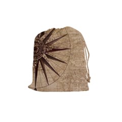 Vintage Compass Drawstring Pouch (medium) by WensdaiAmbrose