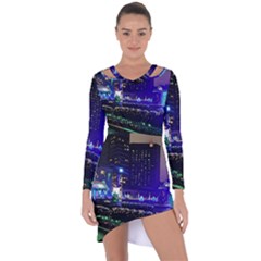 Columbus Commons Lights Asymmetric Cut-out Shift Dress by Riverwoman
