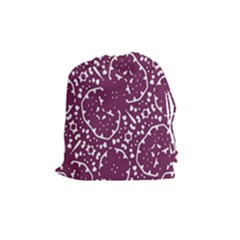 Magenta And White Abstract Print Pattern Drawstring Pouch (medium) by dflcprintsclothing