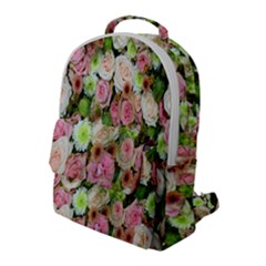 Pastel Pink Roses Flap Pocket Backpack (large) by retrotoomoderndesigns