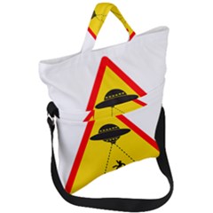 Sign Road Road Sign Traffic Fold Over Handle Tote Bag by Wegoenart