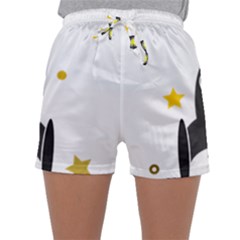 Spacecraft Star Emoticon Travel Sleepwear Shorts by Wegoenart