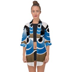 Alien One Eye Pirate Buccaneer Open Front Chiffon Kimono by Wegoenart