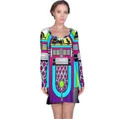 Jukebox Music Music Player Long Sleeve Nightdress by Wegoenart