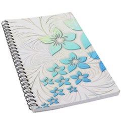 Flowers Background Leaf Leaves Blue 5 5  X 8 5  Notebook by Mariart