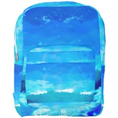 Blue Sky Artwork Drawing Painting Full Print Backpack by Pakrebo