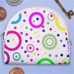 Round Abstract Design Horseshoe Style Canvas Pouch by Pakrebo