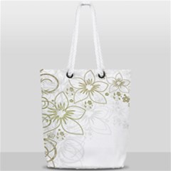 Flowers Background Leaf Leaves Full Print Rope Handle Tote (small) by Mariart