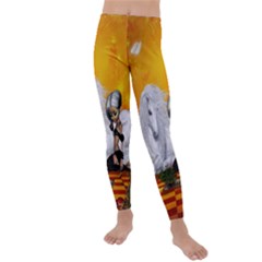 Wonderful Unicorn With Fairy Kids  Lightweight Velour Leggings by FantasyWorld7