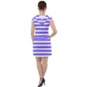 Lilac Purple Stripes Drawstring Hooded Dress View2