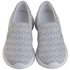 Damask Grey Kids  Lightweight Slip Ons by snowwhitegirl