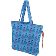 Pears Aqua Drawstring Tote Bag by snowwhitegirl