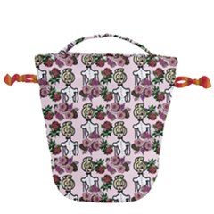 Victorian Girl Pink Drawstring Bucket Bag by snowwhitegirl