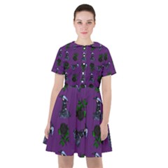Gothic Girl Rose Purple Pattern Sailor Dress by snowwhitegirl