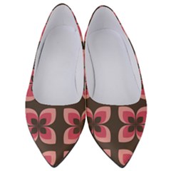 Retro Flower Pink Brown Women s Low Heels by snowwhitegirl