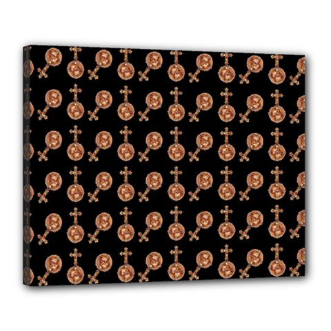 Victorian Crosses Black Canvas 20  X 16  (stretched) by snowwhitegirl