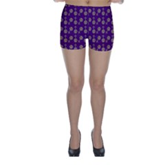 Victorian Crosses Purple Skinny Shorts by snowwhitegirl