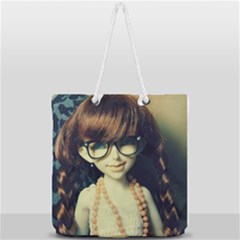 Red Braids Girl Old Full Print Rope Handle Tote (large) by snowwhitegirl