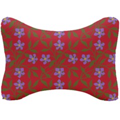 Red With Purple Flowers Seat Head Rest Cushion by snowwhitegirl