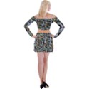 Comic Books Pattern Off Shoulder Top with Mini Skirt Set View2