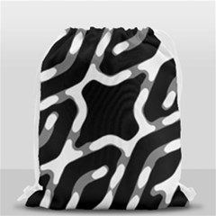 Giant Bold Dark Geometric Print Drawstring Bag (small) by dflcprintsclothing
